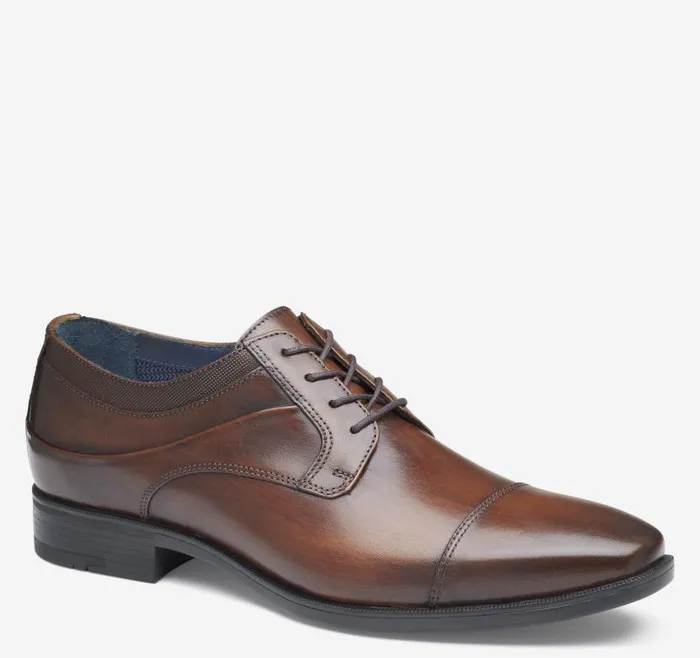 Men Johnston and Murphy LaceUps Gibbons Cap Toe Mahogany Full Grain