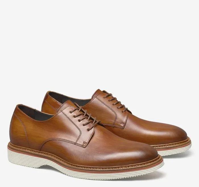 Men Johnston and Murphy LaceUps Jenson Plain Toe Tan Italian Calfskin