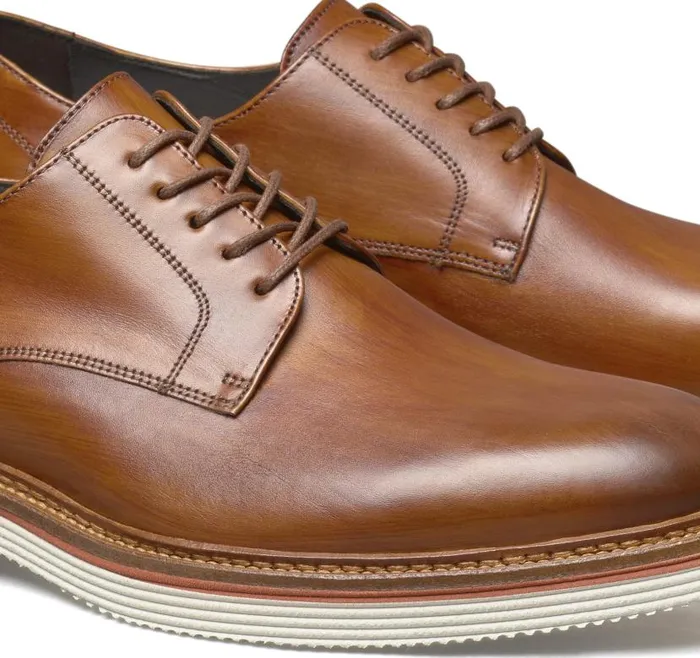 Men Johnston and Murphy LaceUps Jenson Plain Toe Tan Italian Calfskin Men Johnston and Murphy LaceUps Jenson Plain Toe Tan Italian Calfskin