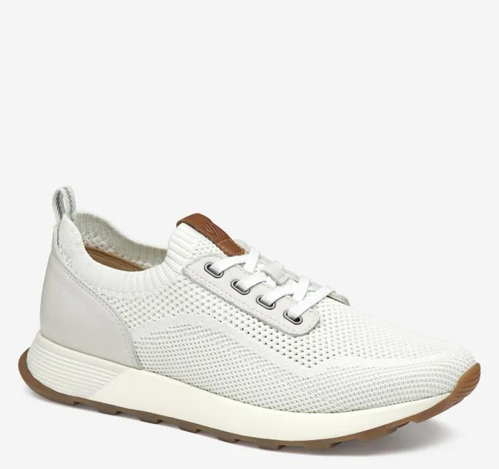 Men Johnston and Murphy LaceUps Kinnon Knit Jogger Off White Knit