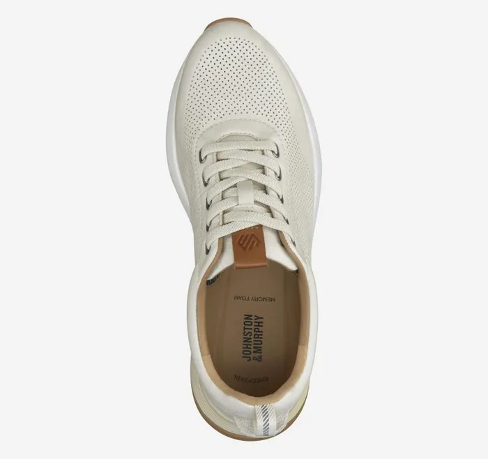 Men Johnston and Murphy LaceUps Kinnon Perfed Jogger White Full Grain Men Johnston and Murphy LaceUps Kinnon Perfed Jogger White Full Grain