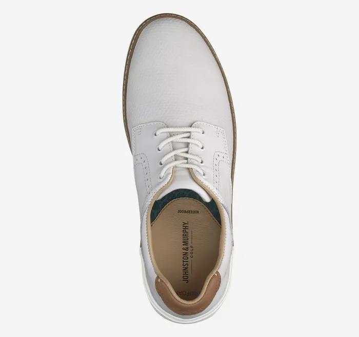 Men Johnston and Murphy LaceUps McGuffey GL2 Hybrid Plain Toe White Embossed Full Grain