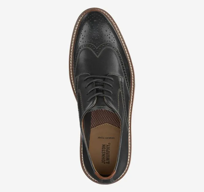 Men Johnston and Murphy LaceUps Upton Wingtip Black Full Grain