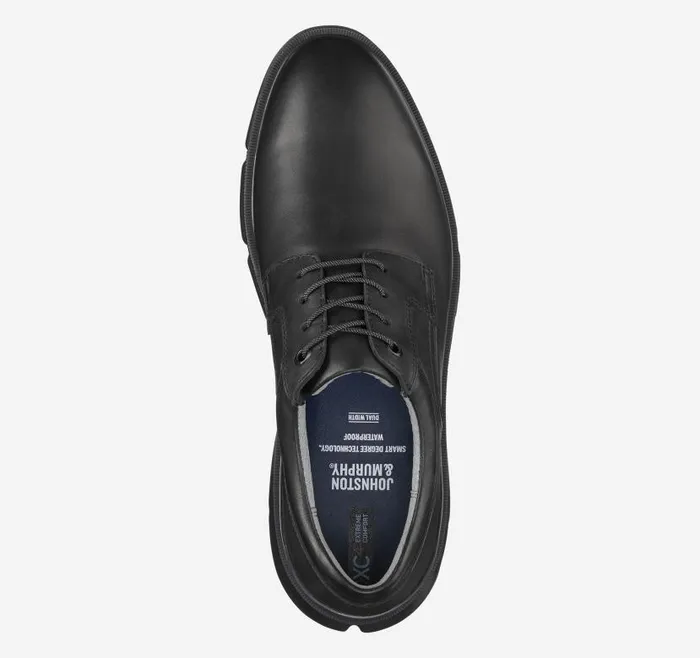 Men Johnston and Murphy LaceUps XC4 Tanner Plain Toe Black Full Grain