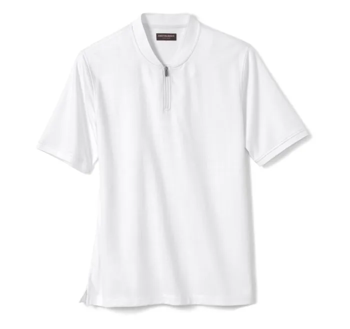 Men Johnston and Murphy Polos and Tees Jacquard Zip Polo White Men Johnston and Murphy Polos and Tees Jacquard Zip Polo White