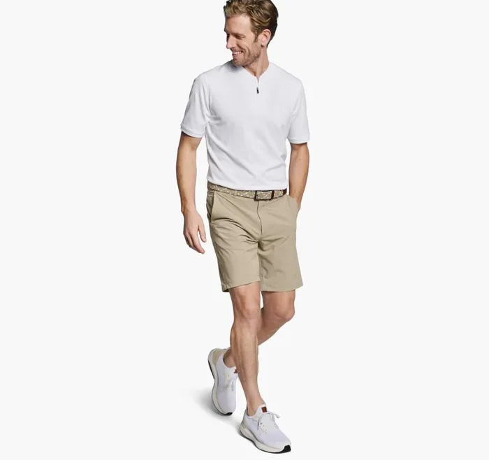 Men Johnston and Murphy Polos and Tees Jacquard Zip Polo White Men Johnston and Murphy Polos and Tees Jacquard Zip Polo White