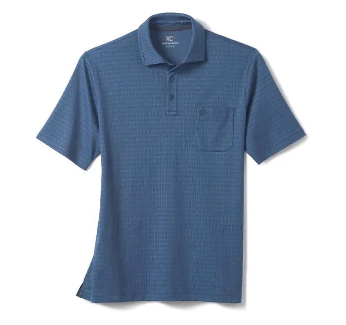 Men Johnston and Murphy Polos and Tees XC4 Jacquard Performance Polo Navyblue Geo Men Johnston and Murphy Polos and Tees XC4 Jacquard Performance Polo Navyblue Geo