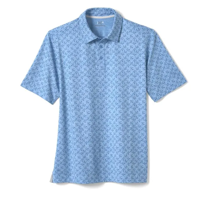 Men Johnston and Murphy Polos and Tees XC4 Performance Polo Blue Tonal Airplane Men Johnston and Murphy Polos and Tees XC4 Performance Polo Blue Tonal Airplane