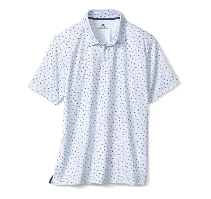 Men Johnston and Murphy Polos and Tees XC4 Performance Polo Light Blue Skull Men Johnston and Murphy Polos and Tees XC4 Performance Polo Light Blue Skull