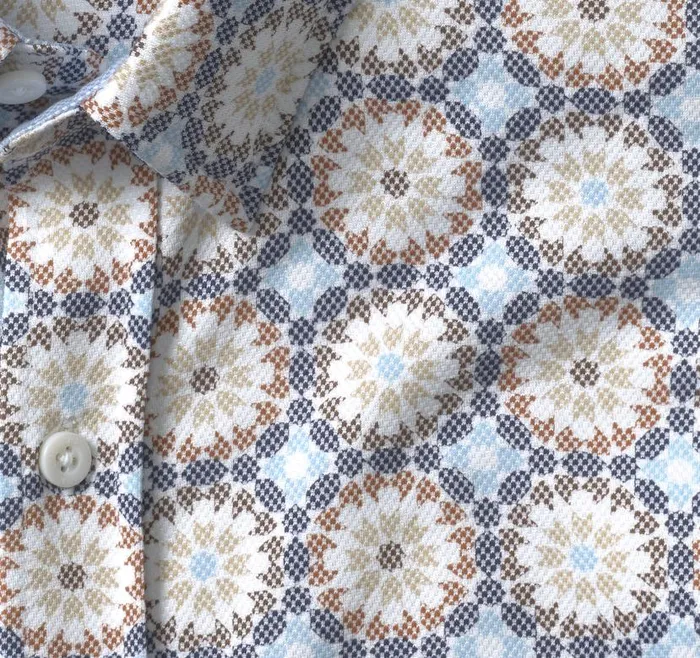 Men Johnston and Murphy Shirts XC Flex Stretch LongSleeve Shirt Blue Multi Birdseye Mosaic Men Johnston and Murphy Shirts XC Flex Stretch LongSleeve Shirt Blue Multi Birdseye Mosaic
