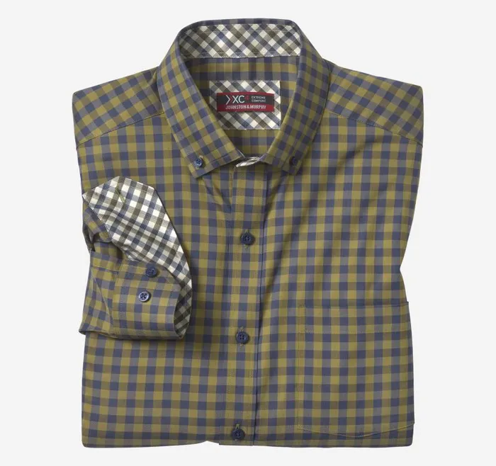 Men Johnston and Murphy Shirts XC4 Sport LongSleeve Shirt Olive