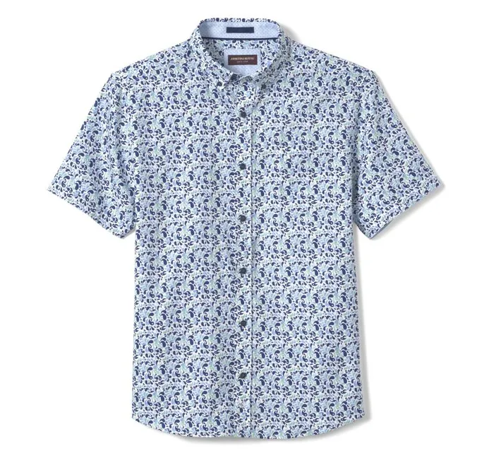 Men Johnston and Murphy ShortSleeve Shirts Textured Cotton ShortSleeve Shirt Mint Droplet Men Johnston and Murphy ShortSleeve Shirts Textured Cotton ShortSleeve Shirt Mint Droplet