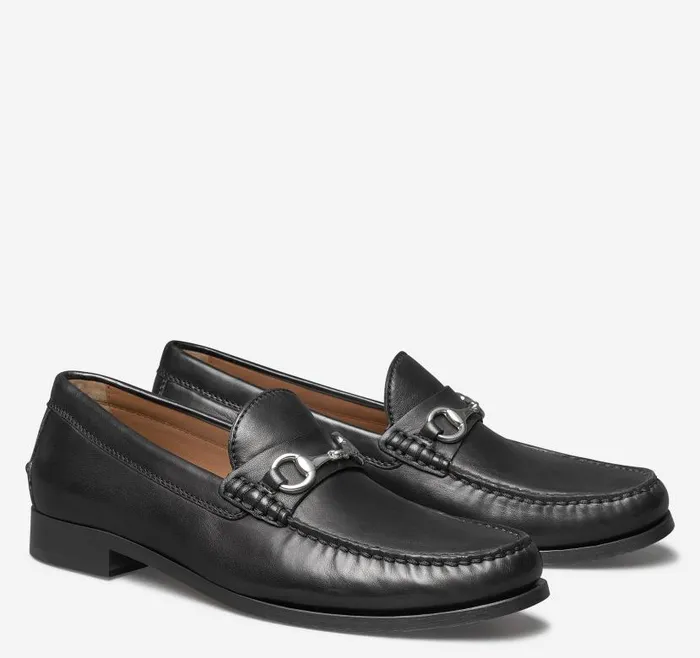 Men Johnston and Murphy SlipOns and Loafers Baldwin Bit Loafer Black Sheepskin