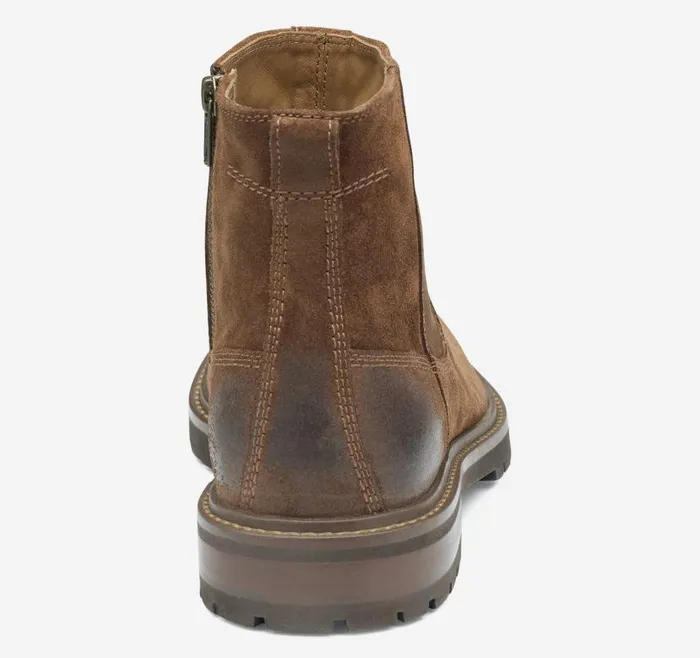 Men Johnston and Murphy SlipOns and Loafers Barrett Zip Boot Brown Waxed Suede Men Johnston and Murphy SlipOns and Loafers Barrett Zip Boot Brown Waxed Suede
