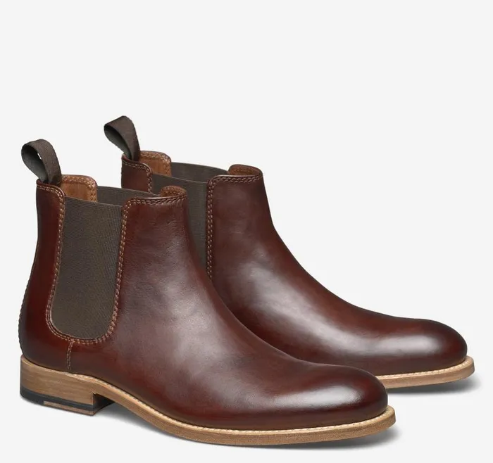 Men Johnston and Murphy SlipOns and Loafers Dudley Chelsea Boot Mahogany Dipdyed Calfskin