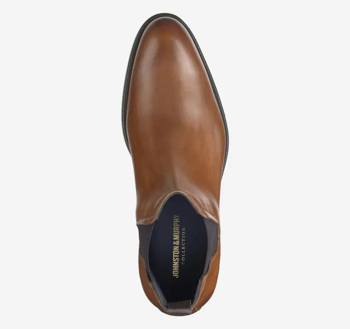 Men Johnston and Murphy SlipOns and Loafers Flynch Chelsea Boot Tan Italian Calfskin Men Johnston and Murphy SlipOns and Loafers Flynch Chelsea Boot Tan Italian Calfskin