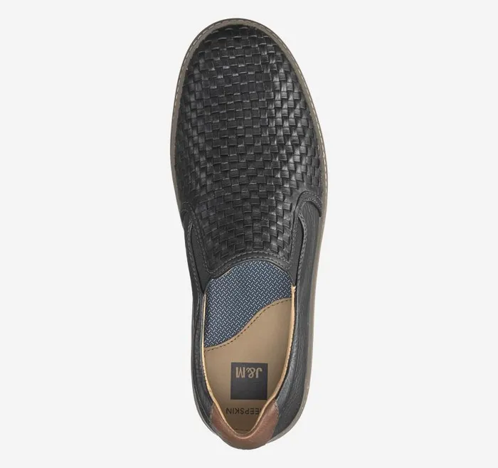 Men Johnston and Murphy SlipOns and Loafers McGuffey Woven SlipOn Black Full Grain Leather Men Johnston and Murphy SlipOns and Loafers McGuffey Woven SlipOn Black Full Grain Leather
