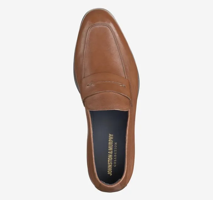 Men Johnston and Murphy SlipOns and Loafers Taylor Penny Loafer Tan Italian Calfskin Men Johnston and Murphy SlipOns and Loafers Taylor Penny Loafer Tan Italian Calfskin