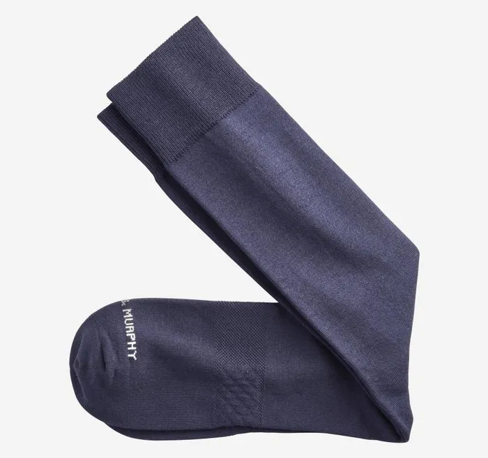Men Johnston and Murphy Socks Solid Dress Socks Navy