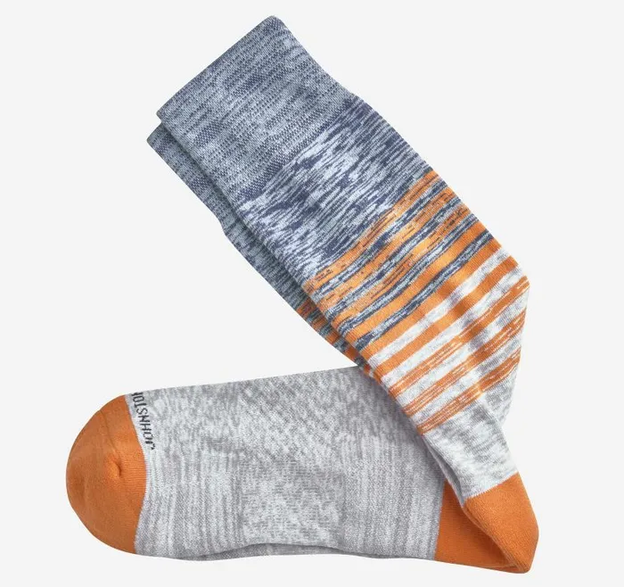Men Johnston and Murphy Socks SpaceDyed Stripe Socks Navy