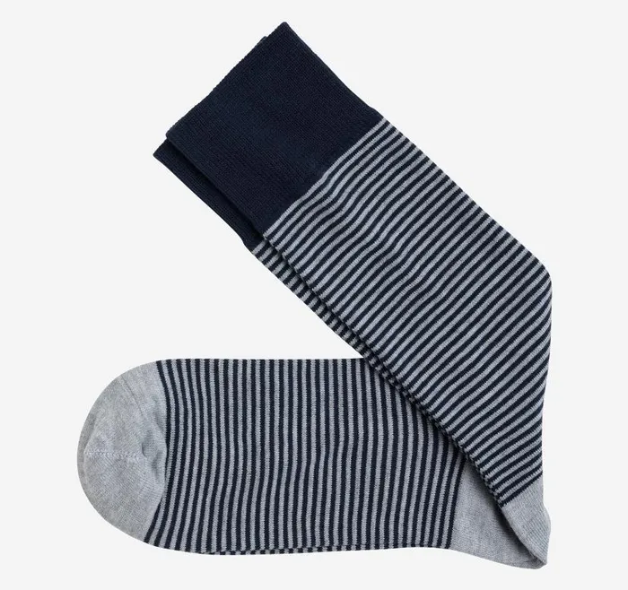 Men Johnston and Murphy Socks Striped Dress Socks Gray Heathered Micro Stripe