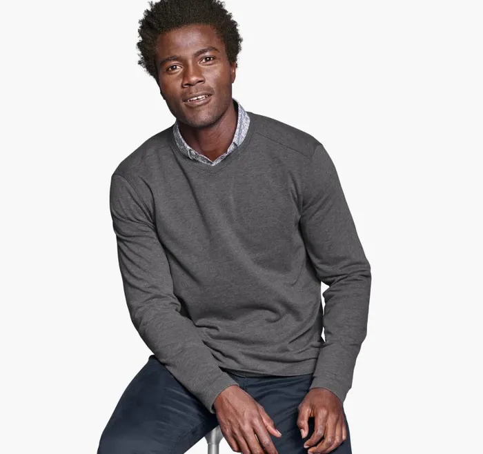 Men Johnston and Murphy Sweaters and Knits Knit VNeck Gray