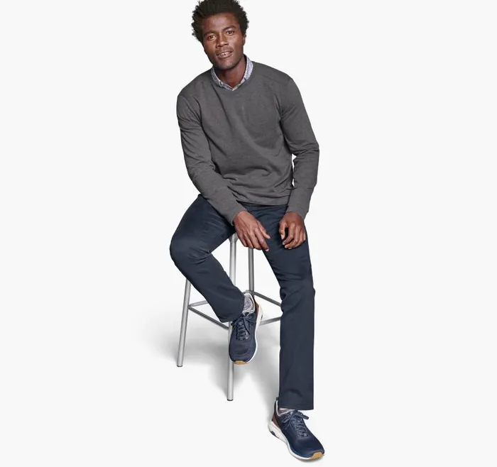 Men Johnston and Murphy Sweaters and Knits Knit VNeck Gray