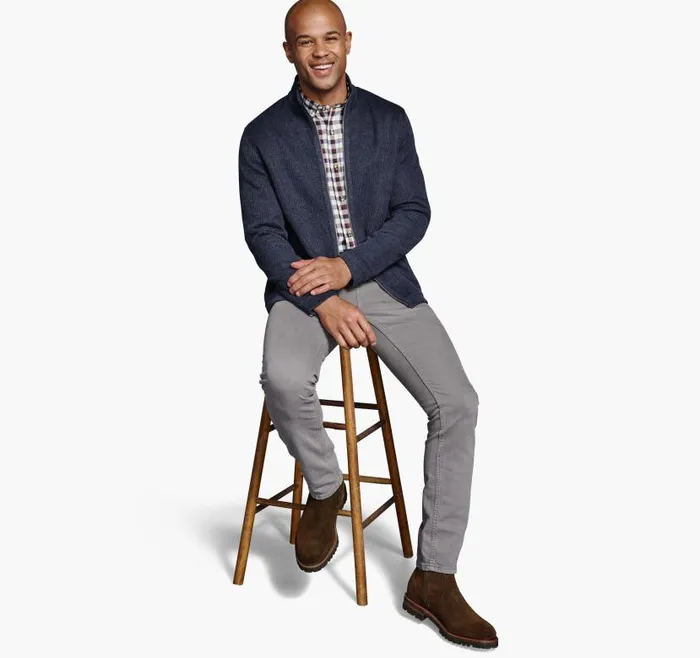 Men Johnston and Murphy Sweaters and Knits Ribbed Full Zip Sweater Navy Men Johnston and Murphy Sweaters and Knits Ribbed Full Zip Sweater Navy