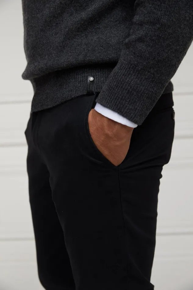 Men Knitwear Holland Cooper Byron Crew Neck Knit Charcoal