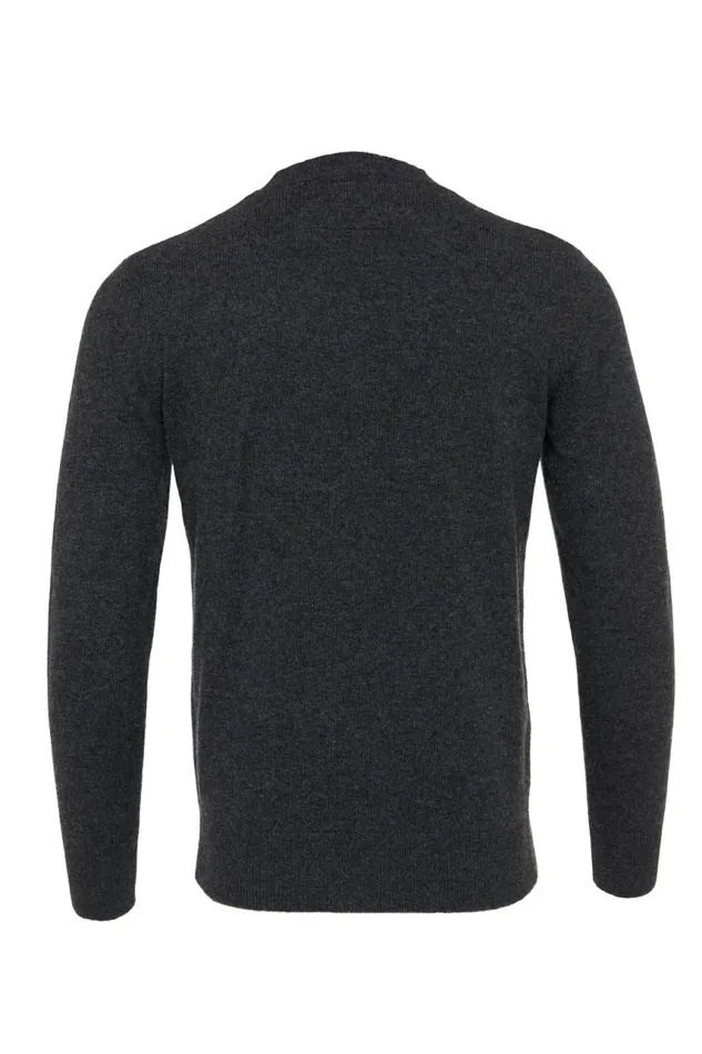 Men Knitwear Holland Cooper Byron Crew Neck Knit Charcoal