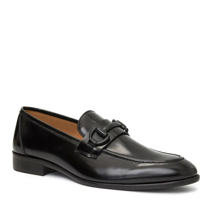 Men Loafers and Slipons Bruno Magli Alessio Slip On Black Bit Loafer Black Leather