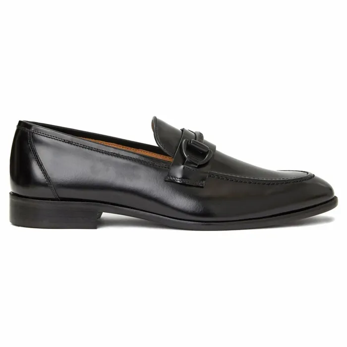 Men Loafers and Slipons Bruno Magli Alessio Slip On Black Bit Loafer Black Leather
