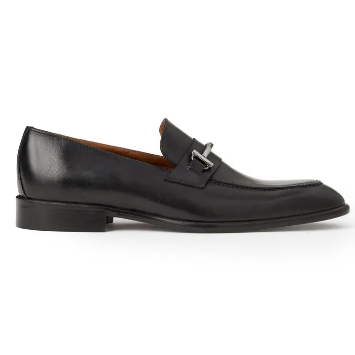 Men Loafers and Slipons Bruno Magli Sante Double Gore Classic Bit Leather LoaferBlack