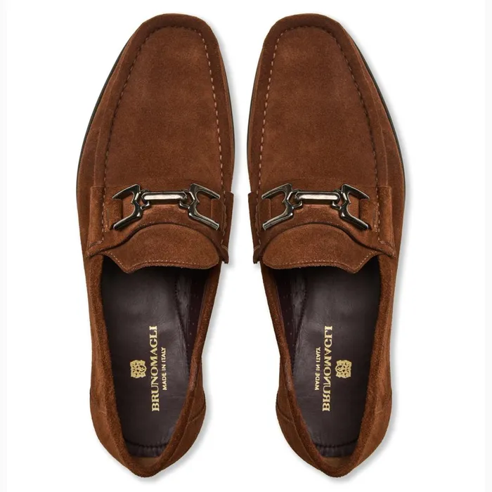 Men Loafers and Slipons Bruno Magli Trieste Classic Suede Loafer Cognac