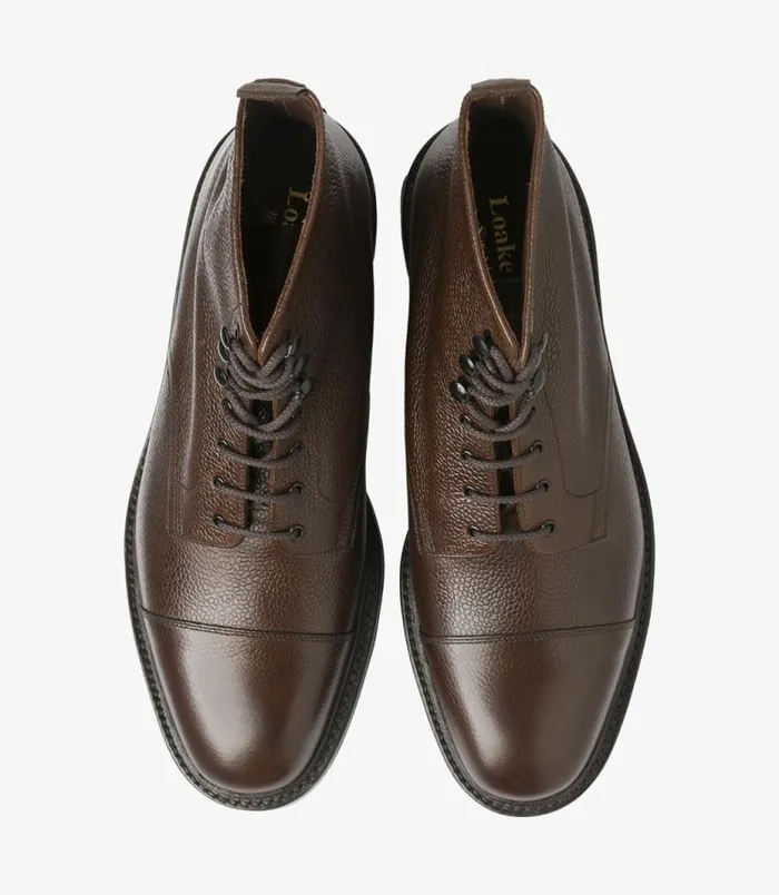 Men Loake Boots Sedbergh Dark Brown Grain