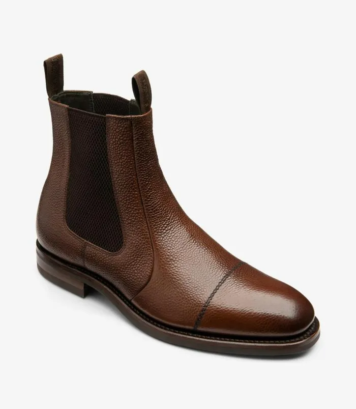 Men Loake Chelsea Boots Newbury Dark Brown Grain Men Loake Chelsea Boots Newbury Dark Brown Grain