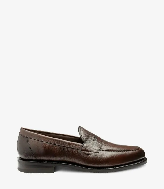 Men Loake Loafers Imperial Dark Brown Grain