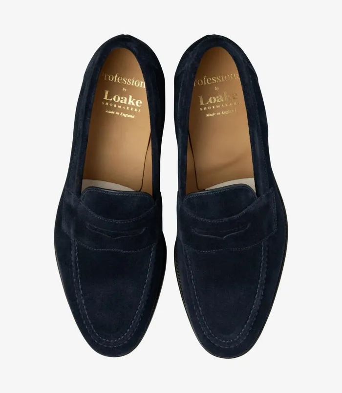 Men Loake Loafers Imperial Navy Suede Men Loake Loafers Imperial Navy Suede