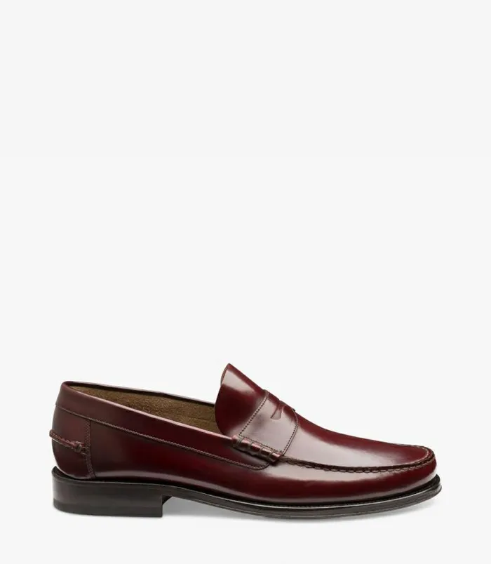 Men Loake Loafers Princeton Burgundy