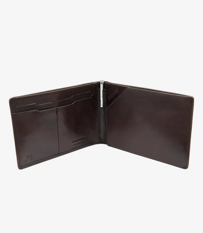 Men Loake Wallets Card Holders Luxury Travel Wallet Dark Brown