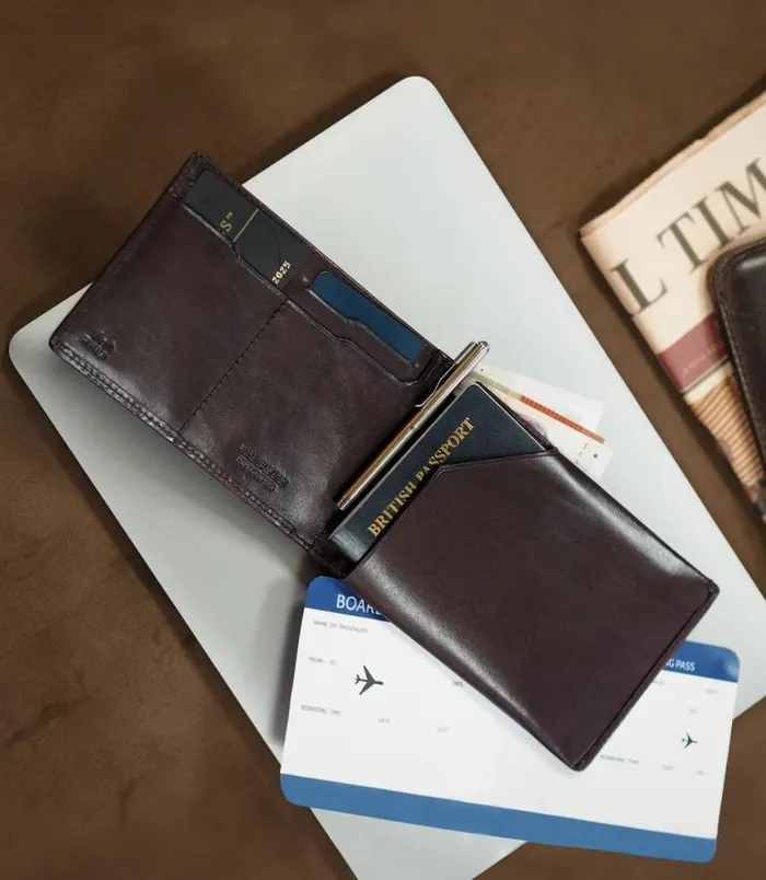 Men Loake Wallets Card Holders Luxury Travel Wallet Dark Brown