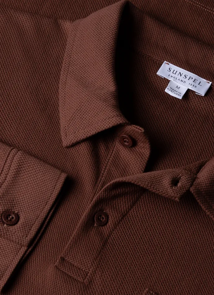 Men Long Sleeve Riviera Polo Shirt Cocoa Brown Polo Shirts ussunspel Men Long Sleeve Riviera Polo Shirt Cocoa Brown Polo Shirts ussunspel