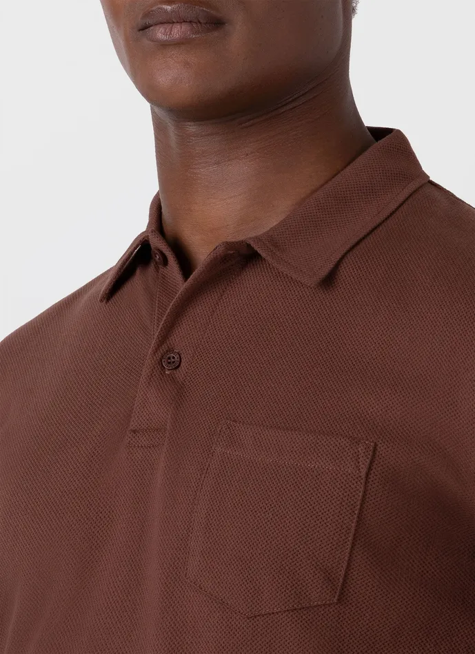 Men Long Sleeve Riviera Polo Shirt Cocoa Brown Polo Shirts ussunspel Men Long Sleeve Riviera Polo Shirt Cocoa Brown Polo Shirts ussunspel
