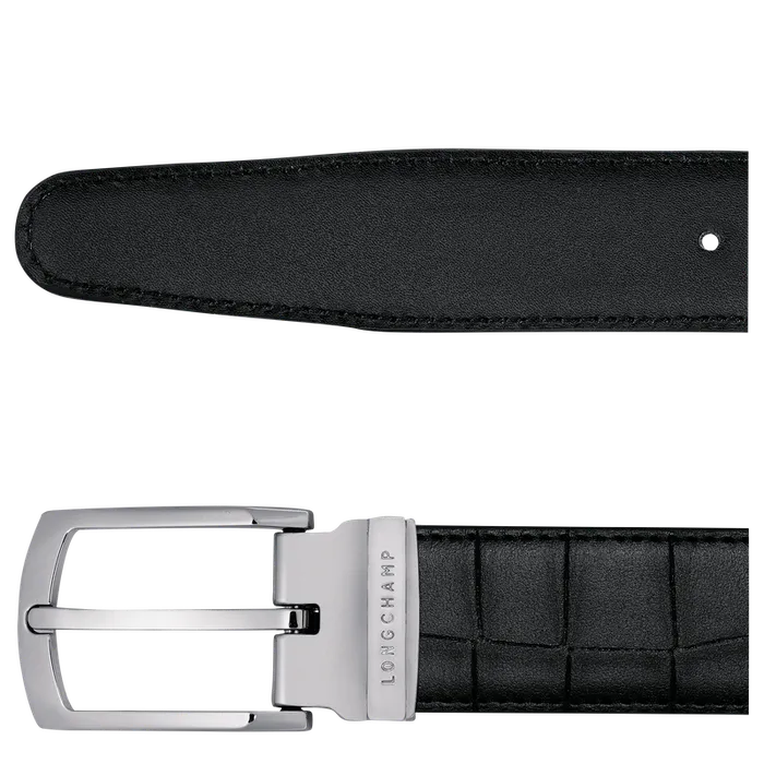 Men Longchamp Delta Box Black Belts