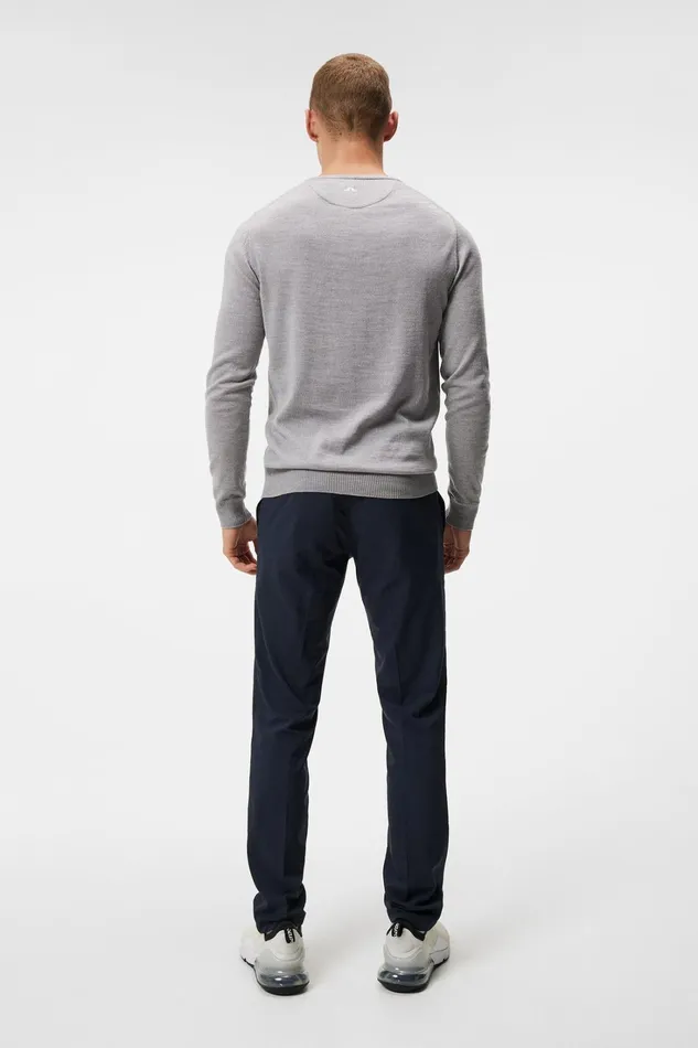 Men Lymann Knitted Sweater Light Grey Melange JLindeberg Knitwear