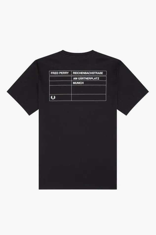 Men Munich Ringer TShirt Black Fred Perry TShirts