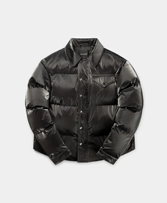 Men Obsidian Black Wole Shirt Puffer Jacket Daily Paper Jackets