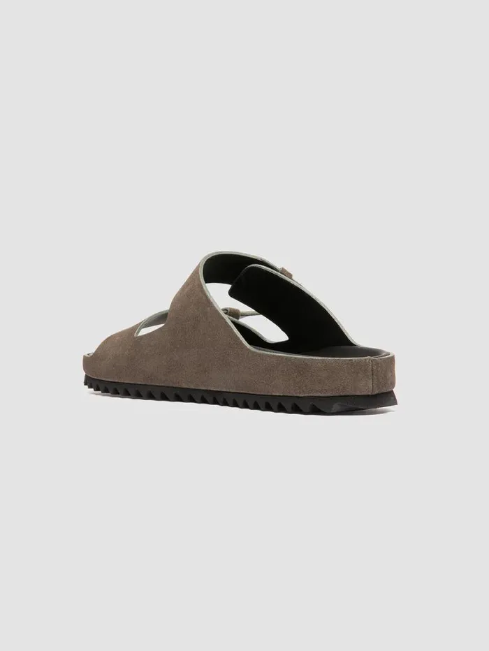 Men Officine Creative Footwear AGOR 010 Green Suede Slide Sandals Men Officine Creative Footwear AGOR 010 Green Suede Slide Sandals