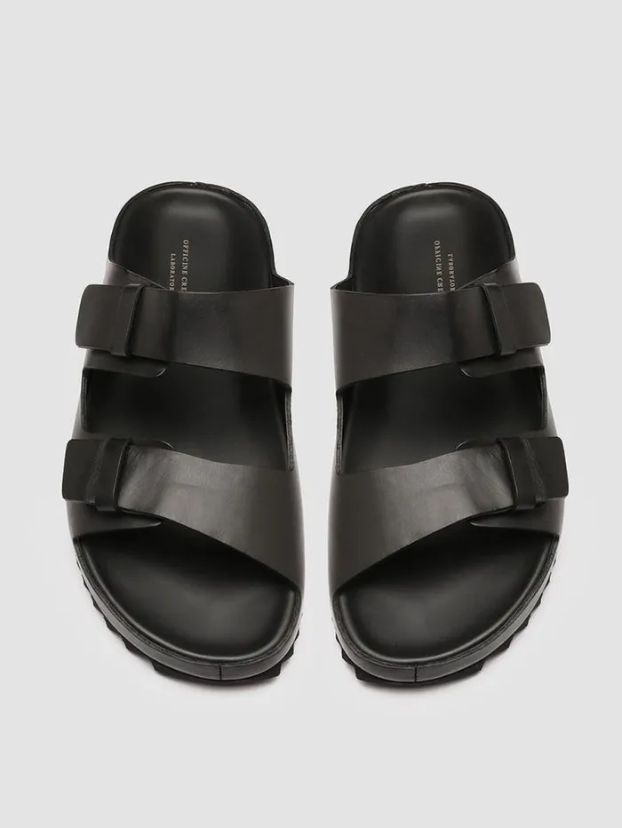 Men Officine Creative Footwear AGORA039 002 Black Leather Sandals Men Officine Creative Footwear AGORA039 002 Black Leather Sandals