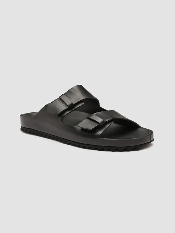 Men Officine Creative Footwear AGORA039 002 Black Leather Sandals Men Officine Creative Footwear AGORA039 002 Black Leather Sandals